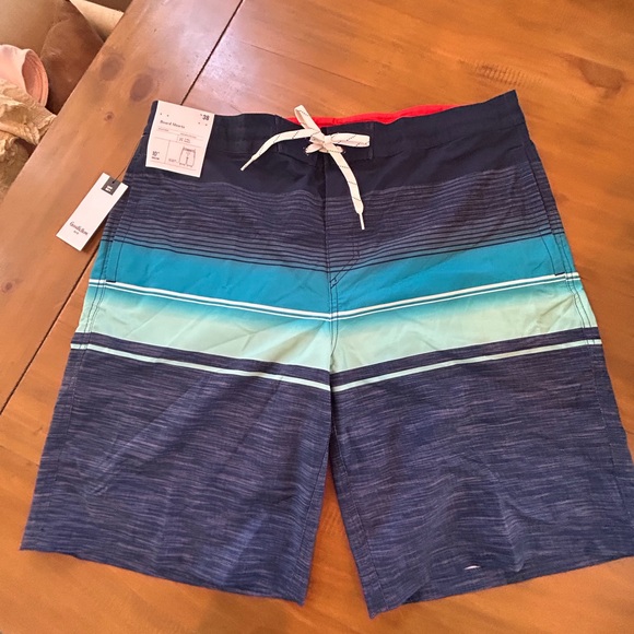 NWT Goodfellow & Co. Striped Swim Shorts - Picture 1 of 6